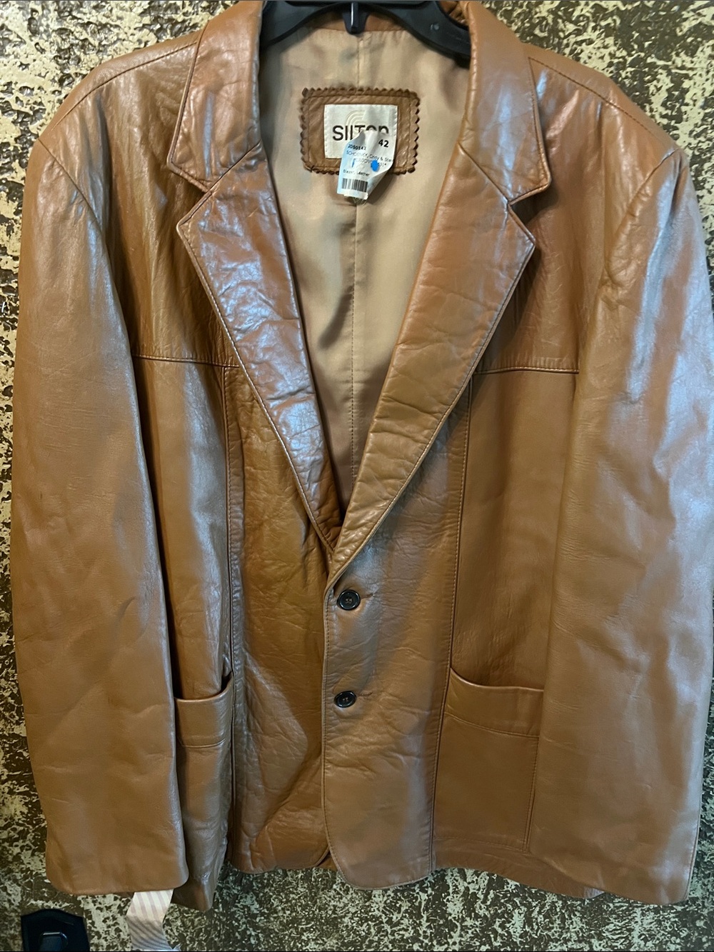 Vintage Silton Western Leather sport coat 46r